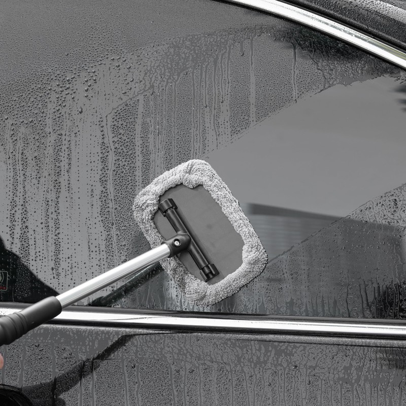 Polyte Pivoting Windshield Glass Cleaning Tool Extendable Aluminum Handle w/3