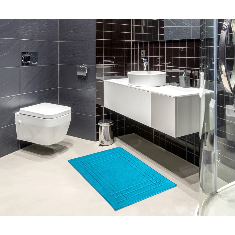 Lashuma Bathroom Mat 50 x 70 cm Aquamarine - Blue,