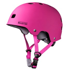 OutdoorMaster Skateboard Cycling Helmet - Two Removable Liners Ventilation Multi-Sport Scooter Roller Skate Inline Skating Rollerblading for Kids, Youth & Adults - L - Pink