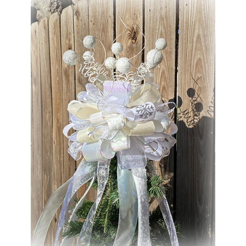 White Christmas Tree Topper - SIZE OF TREE: 10' -