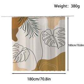 FAIRYGATE B9214 Shower Curtain Washable Shower Curtain Boho Bath Curtain Anti Mould Shower Curtain Antibacterial Washable Waterproof with 12 Shower Curtain Rings Polyester 180 x 180 cm Morden Art