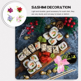 Hemoton 8 Pcs Artificial Flowers Ornament Serving Plate Ornaments Artificial Aquarium Plants Japanese Sushi Plate Flower Decorations for Sashimi Dish Sashimi Dish