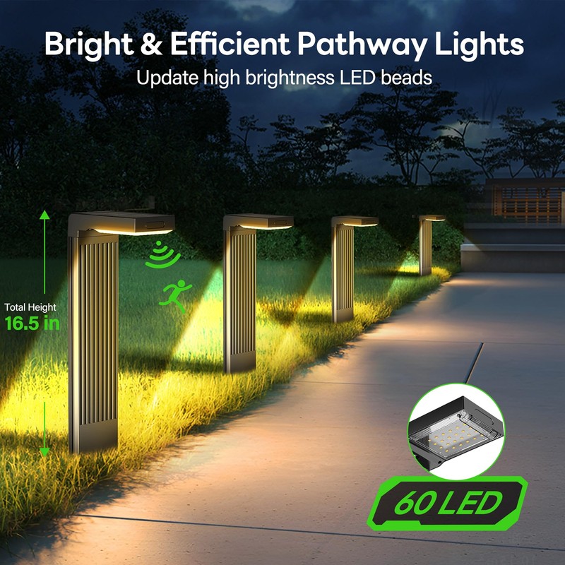 COXSENI Solar Pathway Lights Outdoor 6Pack, 400LM Motion Sensor Walkway