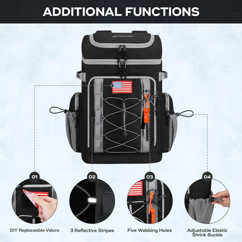 Maelstrom Backpack Cooler,Soft Lightweight Leakproof Cooler Backpack,50 Can Insulated Cooler