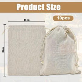 SLTAXAR Cotton Bag for Filling Cotton Bag with Drawstring Fabric Bag with Drawstring Jute Bag Fabric Bag Large Cotton Bag for Christmas Gift, brown
