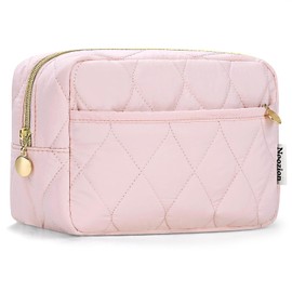 Noozion Makeup Bag, Travel Cosmetic Bag, Puffy Padded Make Up Bag for Women, Makeup Organizer Case, Wide-open Pouch Purse, Travel Essentials