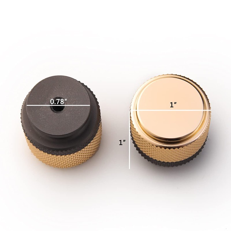 Ntresbonne 6 Pack 1 Inch Cabinet Knobs Gold and Grey