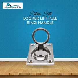 MARINE CITY 316 Grade Stainless Steel Boat Locker Lift Pull Ring Handle - 4 Point Fixing 1.75 × 2.5 Inches for Marines – Boats – Yachts (Pack of 1)