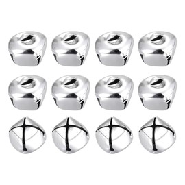 sourcing map Pack of 12 3/4 inch (20 mm) bells, small bells for crafts, DIY, Christmas, holiday, decoration, musical party, home, festival, wedding, silver tone