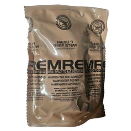 Genuine USGI MRE [Meal, Ready to Eat] Inspection Date 01/2026 or Newer [New Packaging] - You Choose Menu Ration with Entree, Snacks, Dessert, Drink Mix, Utensils, Condiments and FRH. (Beef Stew)