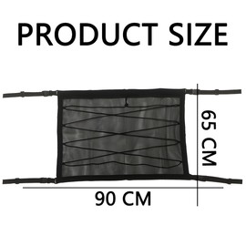JNNJ Car Storage Net, Luggage Net, Universal Storage Net, Adjustable, Polyester Storage Net, Double Layer, Storage Net, Car Roof, Luggage Net, Motorhome, Luggage Net, Car (90 x 65 cm)