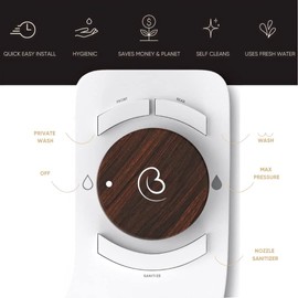 Boss Bidet Revolution. Bidet Attachment for Toilet. Luxury Design, Bathroom Bidet Sprayer for Toilet, auto Shut Off, Non Electric, Dual Nozzle, Feminine wash, self Cleaning. Tokyo Platinum.