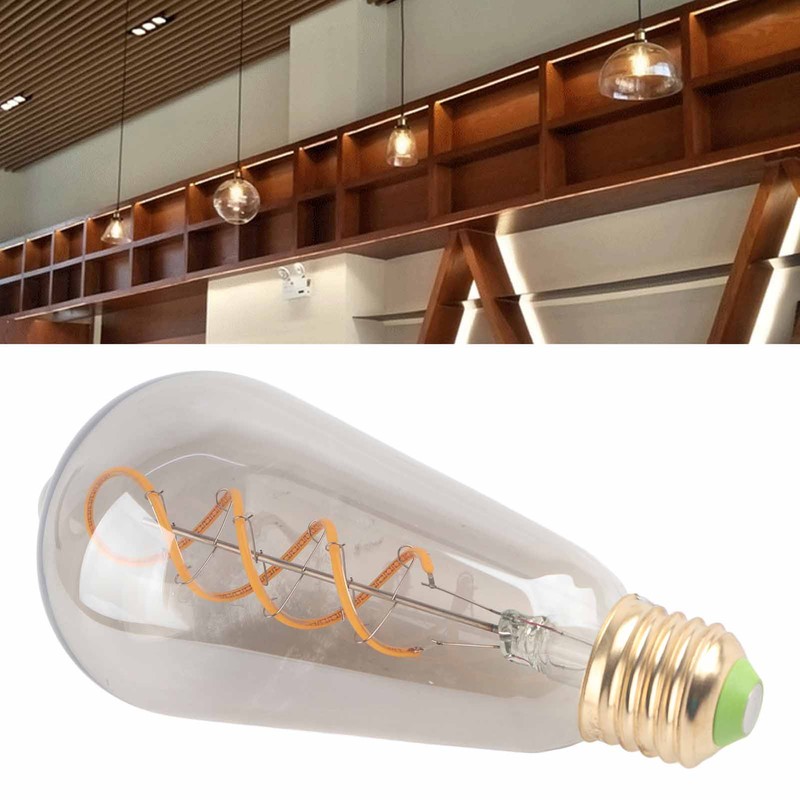 ST64 Light Bulb Vintage Dimmable 360lm Warm Light LED Filament