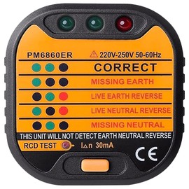 Xrten Socket Tester UK,RCD Testing of 3 Pin Plug House Electrical Wiring,Outlet Tester Circuit Analyzer With LCD Display Electrical,Includes 7 Visual Indications and Wiring Legend