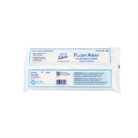 Dynarex DynaCare Flushable Wipes, Wet Bathroom Hygiene Wipes for Adults, Alcohol Free, Safe for Sewers and Septic Systems, 9” x 13” Wipes, 1 Tub of 24 Wipes