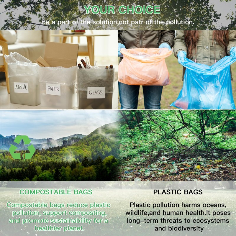 Compostable Trash Bags 2.6-Gallon Garbage-Bag - Inwaysin Biodegradable Recyclable 100