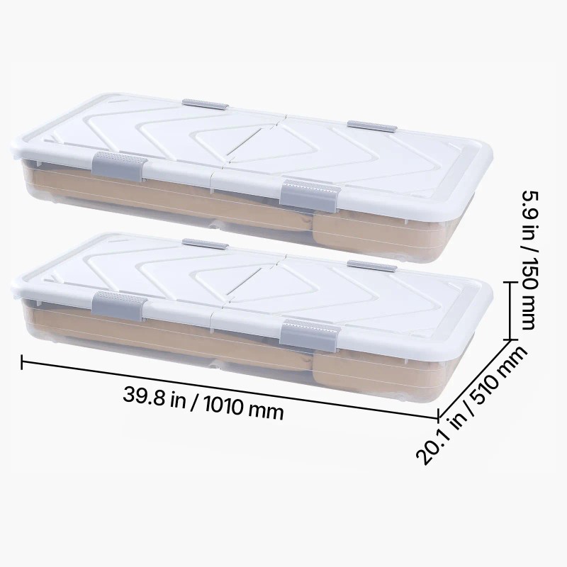 20.1 X 5.9 Inch Underbed Containers Gray Latch Ro Shoes