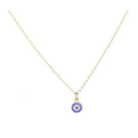 INOXPINK Evil Eye Necklace Blue Gold Pendant in an Organza Gift Bag