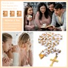 Rosary Beads Catholic Cross Necklace Baptism Gifts for Women Pearl