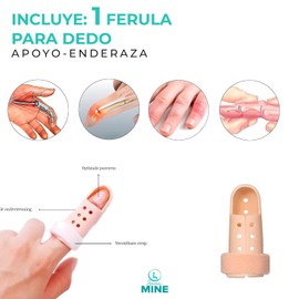 SEVEN MINE Férula Dedo Stack [1Pza, 3 Tamaños]: Sujeción Firme con Velcro, Alivio y Movilidad (Large)