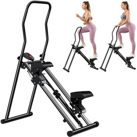 BODYWAKER Vertical Climber, Pro Stair Stepper for Full-Body Workout, Compact & Foldable Cardio Exercise Stair Climber with Extended Step Range, Improved & Adjustable Handlebar & Pedals.