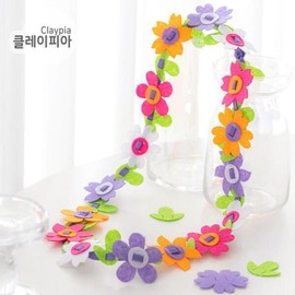 Artbox/Claypia Non-woven Fabric Flower Necklace Making Elementary School Craft Materials Art Supplies / 아트박스클레이피아 부직포 꽃 목걸이 만들기 초등 만들기재료 미술재료