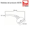 DICA, Regadera con Brazo y Chapetón, Acabado Cromo, Plastico, Hule,