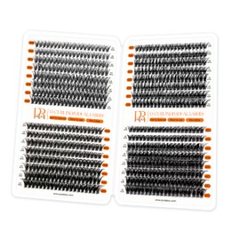 Cluster Lashes D Curl 640pcs Individual Eyelashes Natural Look 10-16 MM DIY Lash Extensions at Home (30+40+50+60D)