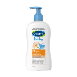 Cetaphil Baby Wash & Shampoo With Organic Calendula - Tear Free - Paraben, Colourant and Mineral Oil Free - 400ml Pump