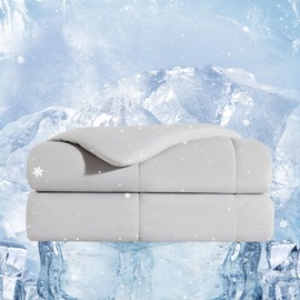 Mr. Ye Cooling Blanket Cooling Comforter Double Side Cooling Soft Lightweight Silk Smooth Blankets for Hot Sleepers and Night Sweats Summer Blankets for Bed Sofa Couch, Grey, 60x80 Inches