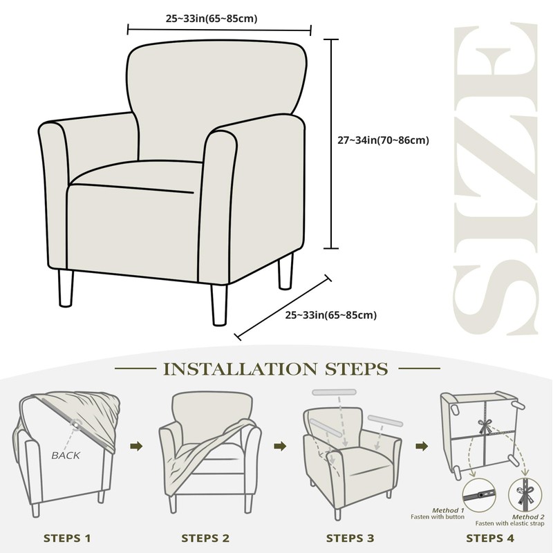 Stretch Accent Chair Cover Armchair Water Repellent Arm Chair Covers