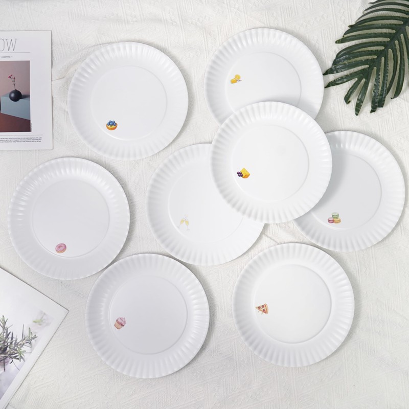 TP Upgraded Sturdy 10.5" Reusable Melamine Paper Plates, Lightweight Round