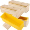ZOENHOU 3PCS 42oz Soap Molds, Yellow Flexible Rectangular Silicone Soap