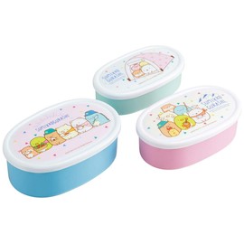 Skater SRS3SAG-A Bento Box, Antibacterial, Storage Container, Lunch Box, Set of 3, Made in Japan, Sumikko Gurashi, Camping