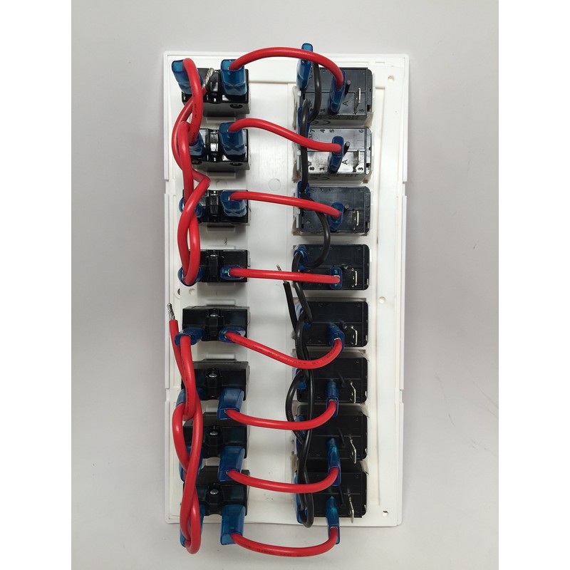 Marine Boat White Switch Panel 8 Gang Blue LED Indicator