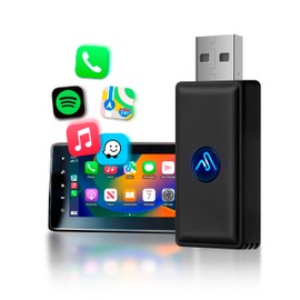 Wireless Carplay Adapter - Converts Wired to Wireless Carplay Dongle Plug & Play - Fit Cars 2015 or Newer with Factory Wired CarPlay - Micro Edition Black Matt (Rubber Finish)