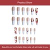24 PCS Press on Nails Red 3D Kitty Cat Fake