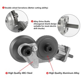 Electric Drill Plate Cutter, Sheet Metal Cutter Accessories, Fast Metal Plate Cutter for Power Nibbler Drill Attachment for Cutting Iron, White Sheet, Steel, Copper, Aluminum