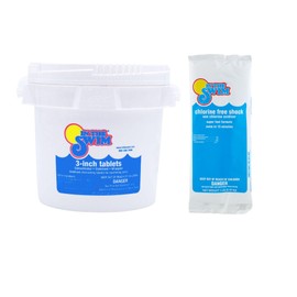 In The Swim Chlorine-Free Shock & Chlorine Tablets Bundle: 6 x 1 Pound Bags Shock + 5 Pound Bucket of 3 Inch Stabilized Tablets