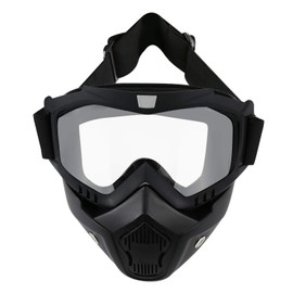 LJDJ Motorcycle Goggles with Removable Face Mask - Dirt Bike ATV Motocross Eyewear Anti-UV Adjustable MX Riding Offroad Cycling Motorbike Protective Glasses Racing Combat Tactical Military Goggles