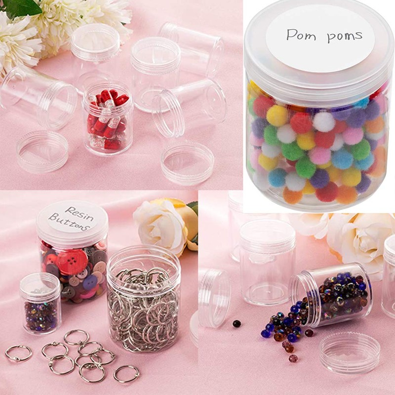 20 Pack 4oz Empty Clear Slime Containers,Round Plastic Cosmetic Jars