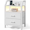 HLDIRECT Nightstand with Charging Station, USB Ports and AC Outlets,