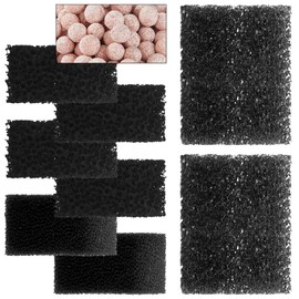 AquaMiracle Aquarium Filter Replacement Filter Media, Including 2 x Coarse Sponge, 2 x Fine Sponge, 4 x Carbonized Sponge & 1 x Bio-Balls(for QR-188)