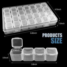SimautHawk 1 Pack,28 Grids, Painting Bead Storage Containers, Arts Crafts Storage Boxes, Includes Label Sticker (1)