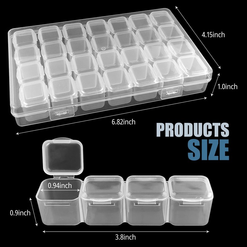 SimautHawk 1 Pack,28 Grids, Painting Bead Storage Containers, Arts Crafts