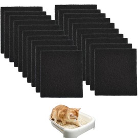 20Pcs Cat Litter Box Carbon Filter Replacement Activated Carbon Filter for Cat Litter Tray Black Odor Control and Air Purification