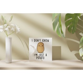 ULEGIE Cute Funny Positive Potato, Creative Wood Block Signs Cheer Up Gift for Friends, Parties, Positive Gifts Funny Gifts for Home Birthday Party Decoration and Encouragement 5 x 5 Inch