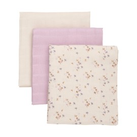 Pippi Pack of 3 Unisex Baby Cloth Nappies / Burp Cloth / Muslin Nappies 70 x 70 cm