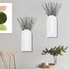 Dnnnii 2 Pack Wooden Wall Vase Set - White Finish