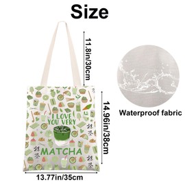 Matcha Tote Bag Matcha Lover Gifts Matcha Green Tea Gifts I Love You Very Matcha Shoulder Bag, Very Matcha Tg3, inch